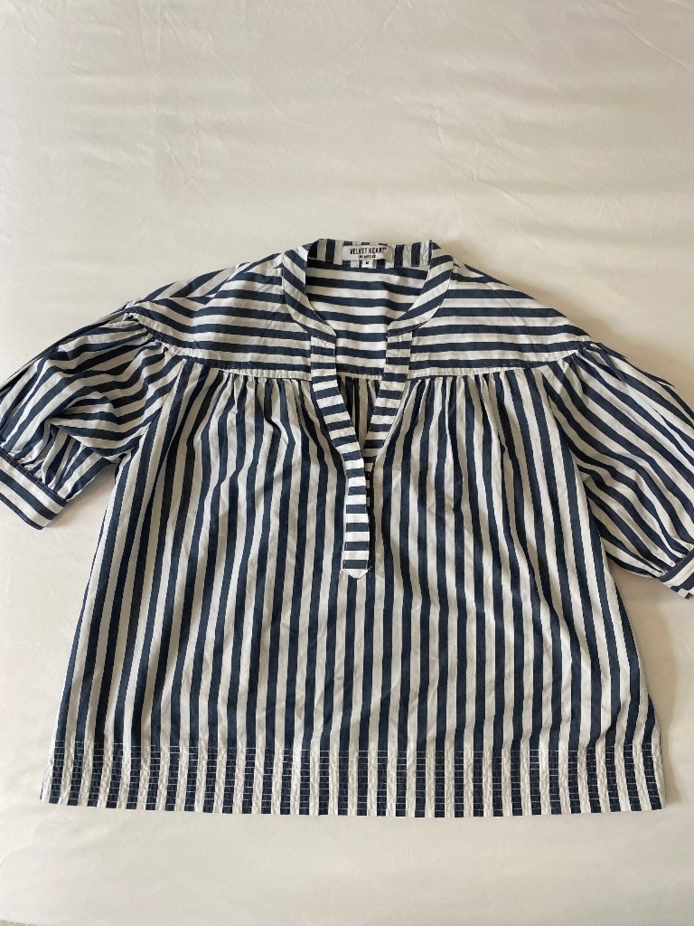 Velvet Heart 100% Cotton Blue Denim And White Striped Size M NWOT